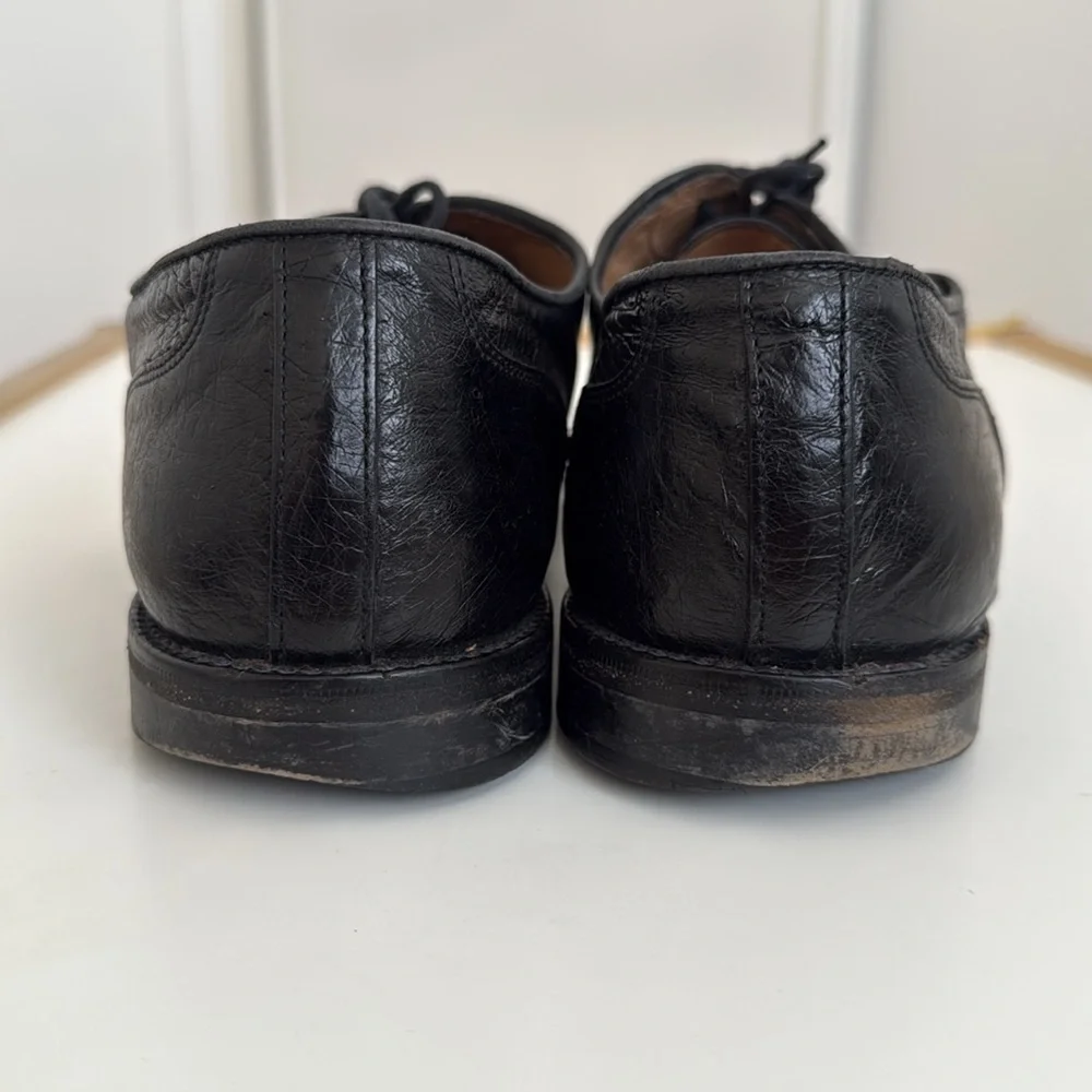 Ostrich leather Men black shoes size 10.5